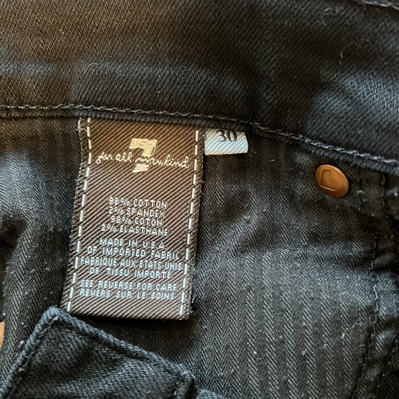 7 For All Mankind Mid-Rise Black Straight Leg Jeans, 30 - Picture 11 of 11